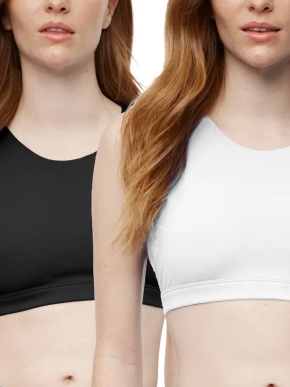 GAP Black and White Stretch Crop Bralette Duo